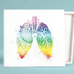 PROF Akciğer-Gökkuşağı Kanvas Tablo