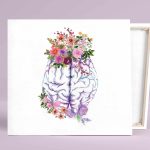 PROF Akıl-Mor Çiçekler Kanvas Tablo