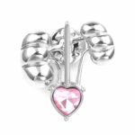 PROF Kidneys - Rosy Diamond Silver Brooch 0070