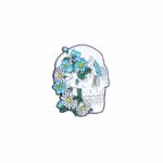 PROF Flowers Skull Brooch - 0008