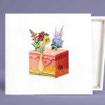 لوحة كانفاس برسمة جلد و زهور