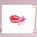 PROF Dudak-Çiçekler Kanvas Tablo