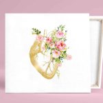 PROF Heart-Flower Gold Canvas Print