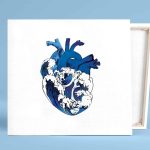 PROF Kalp-Dalgalar Mavi Kanvas Tablo