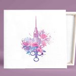 PROF Şırınga-Çiçekler Kanvas Tablo