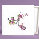 PROF Steteskop-Çiçekler Kanvas Tablo