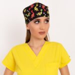 قبعة جراحية يونيسكس مطبوعة برسمة الديناصورات الملونة 