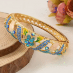 Antik Çiçek Desenli Renkli Emaye Bileklik