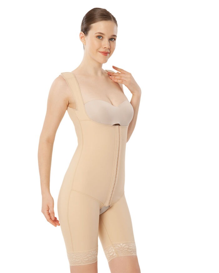 Variteks 218 Agraflı Göğüs Altı- Diz Üstü / Sırtı Kapalı Liposuction Korse - Görsel 1