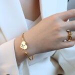 PROF Stainless Steel Heartbeat Diamond Bracelet