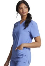 ⁦قميص Dickies DK619 للجنسين بياقة V وقماش مرن يمتص الرطوبة⁩ - الصورة ⁦7⁩