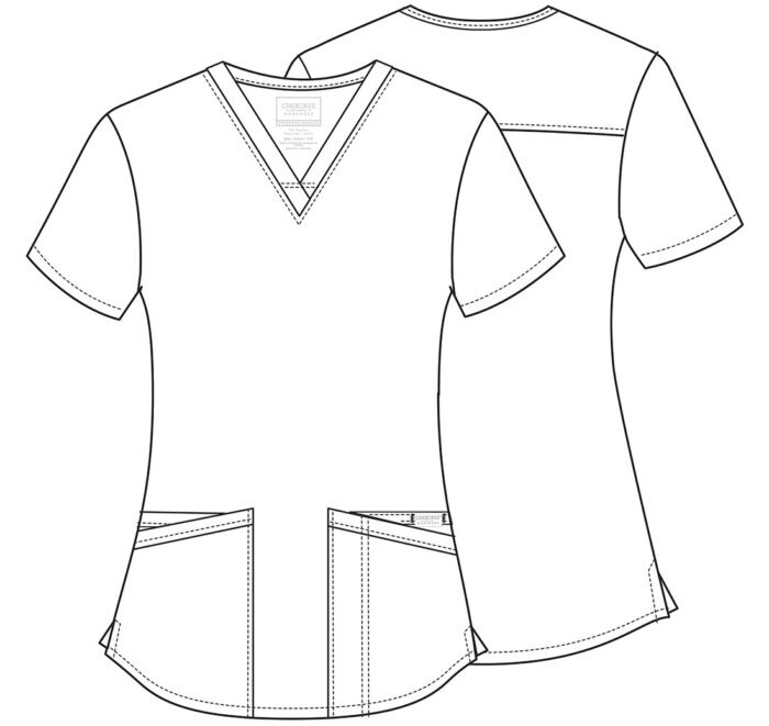 Cherokee WW665 Modern Classic Fit V-Neck Top - Image 21