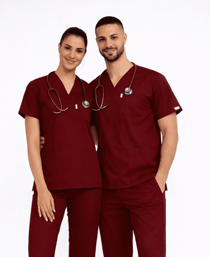 bordo1 PROF Levent Scrub Top - Image 1